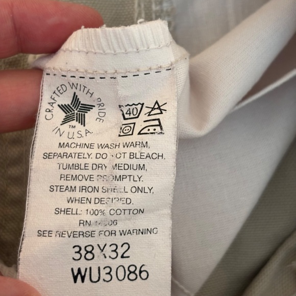 VTG Carhartt Relaxed Fit Khaki Pants 38x32 Made in USA Chinos Workwear Utility - Picture 5 of 9